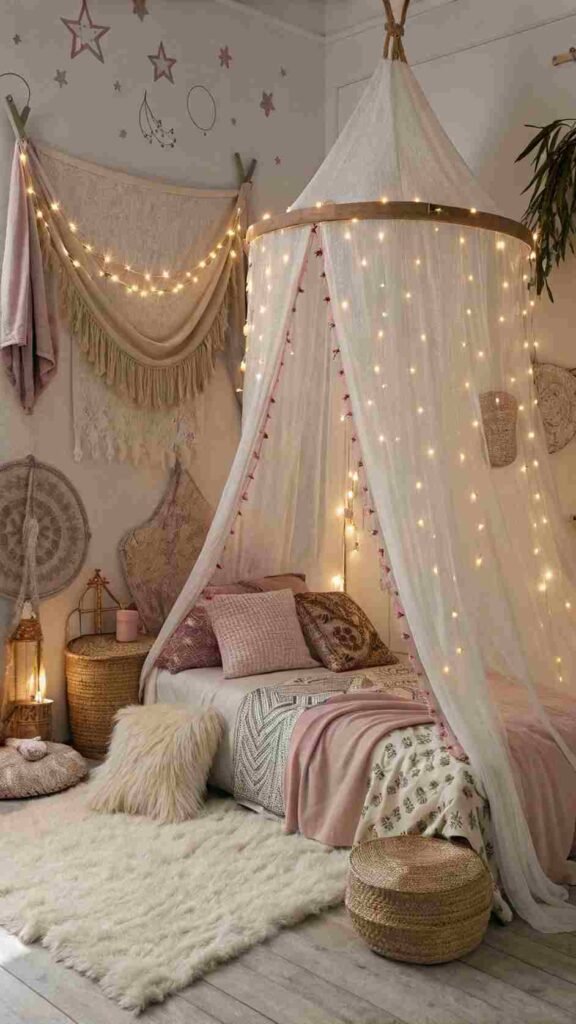 You-drift-to-sleep-under-a-canopy-of-soft-fabric-and-twinkling-lights-feeling-like-youre-in-your-own-boho-fairy-tale
