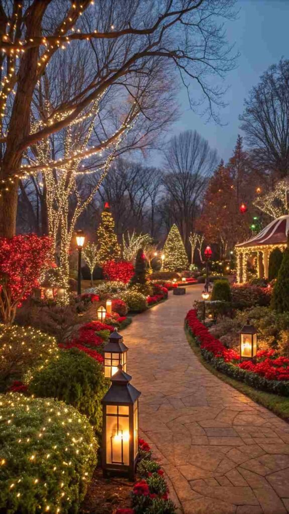 Your garden becomes a festive wonderland, glowing with holiday cheer and capturing the spirit of the season.