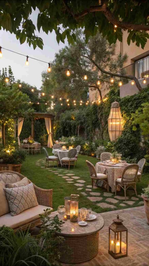 Your garden takes on the ambiance of a chic outdoor cafe, perfect for intimate dinners or lively get-togethers.