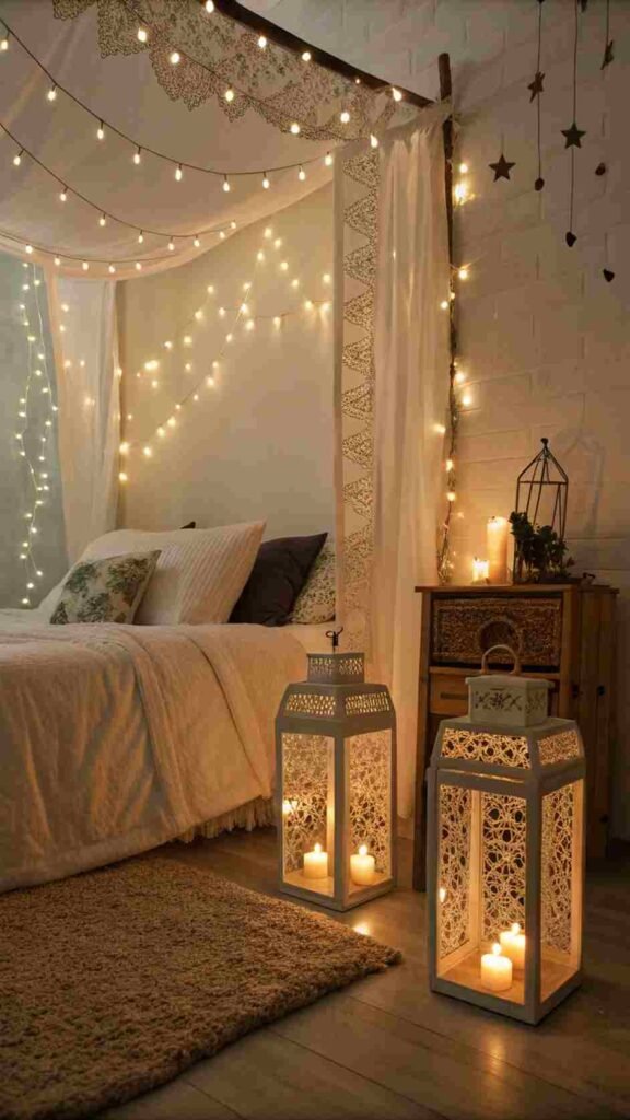Your-room-glows-softly-with-layered-lighting—fairy-lights-above-the-bed-lanterns-on-the-floor-and-candles-flickering-on-your-nightstand