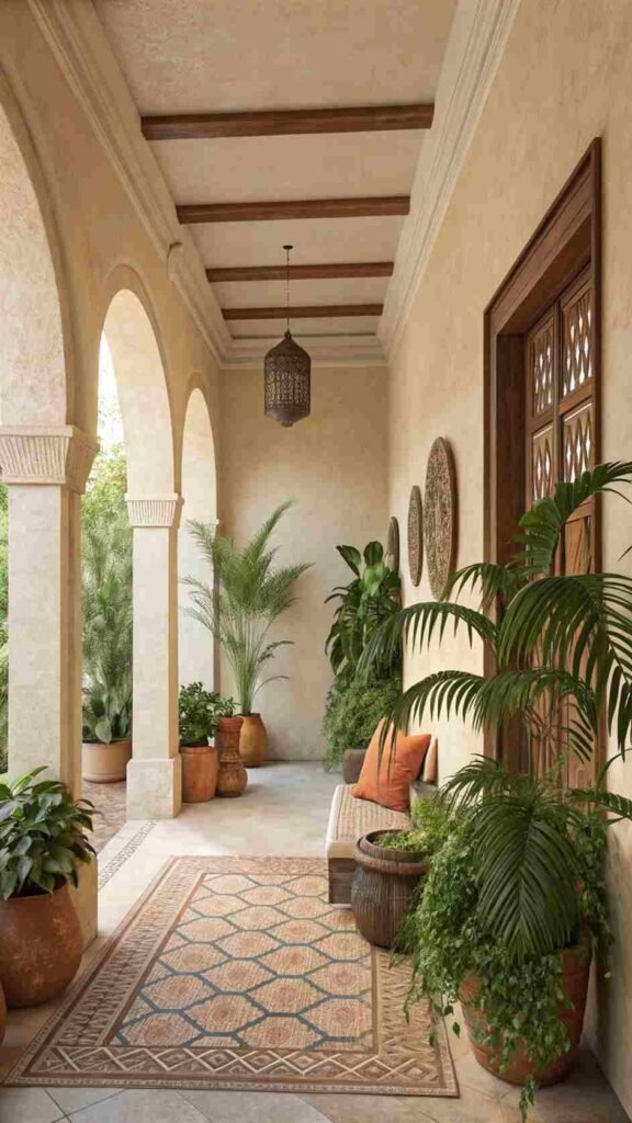 Your-room-is-a-calming-mix-of-soft-beige-walls-terracotta-accents-and-lush-green-plants.