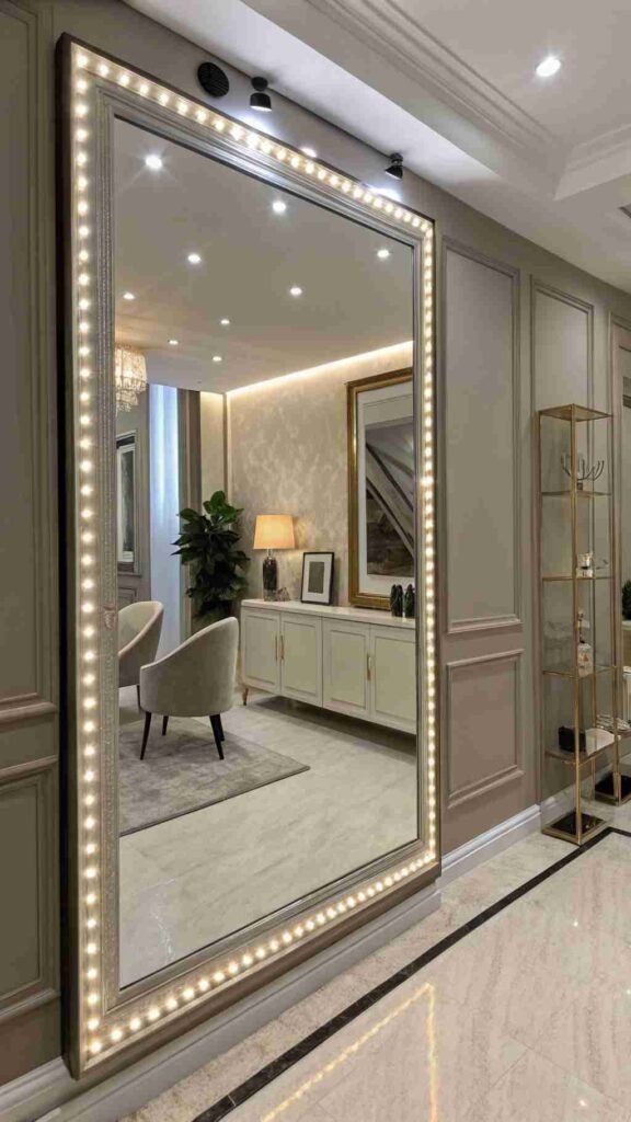 A stunning mirror that not only makes your room feel more spacious but doubles as the perfect selfie spot.