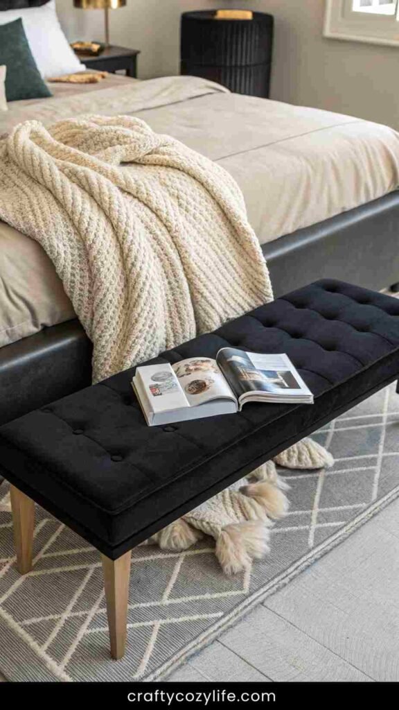 Add a Black Bench or Ottoman