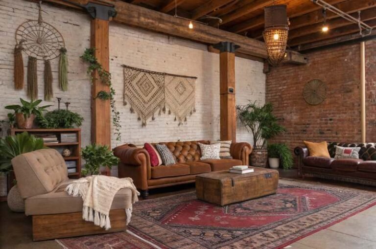 Boho Industrial Living Room Ideas