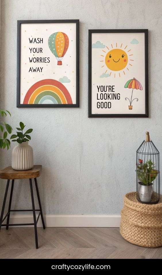 Create a Gallery Wall with Bathroom Humor