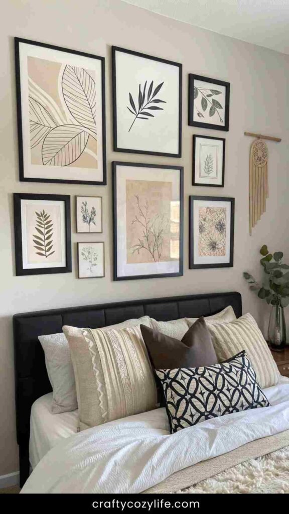 Create a Gallery Wall with Black and Beige Art