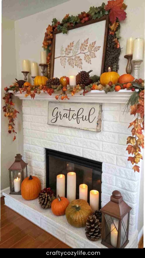 DIY Thanksgiving Mantel Decor