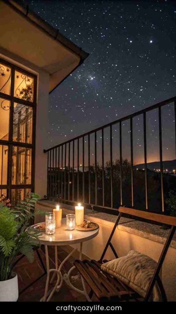 Romantic Candlelit Balcony