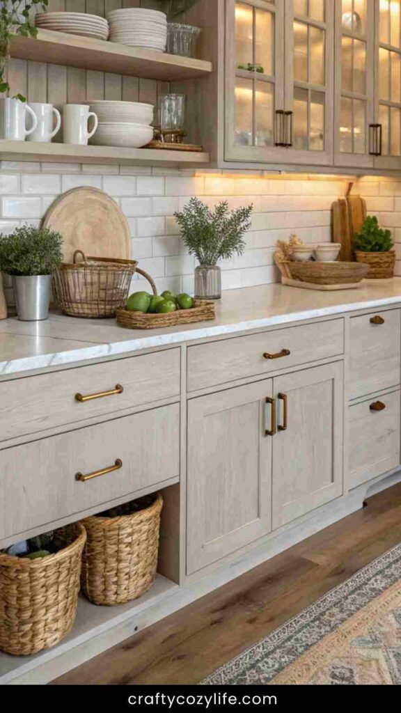 Styling Your Whitewashed Oak Cabinets