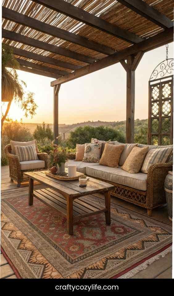 Add Warmth with Outdoor Rugs & Textiles