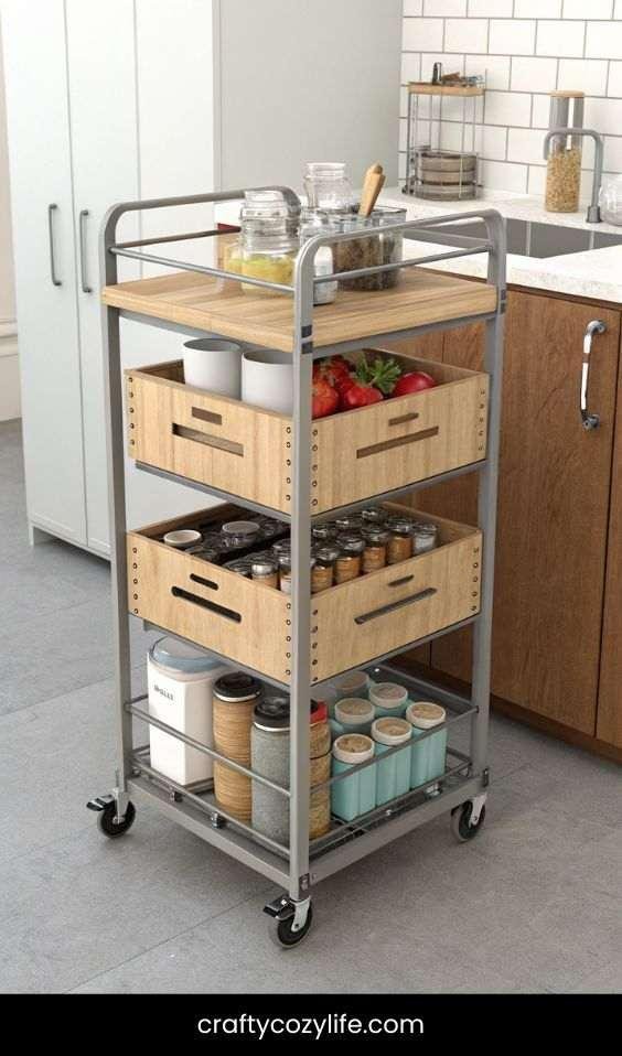 Attach a Rolling Cart for Extra Storage