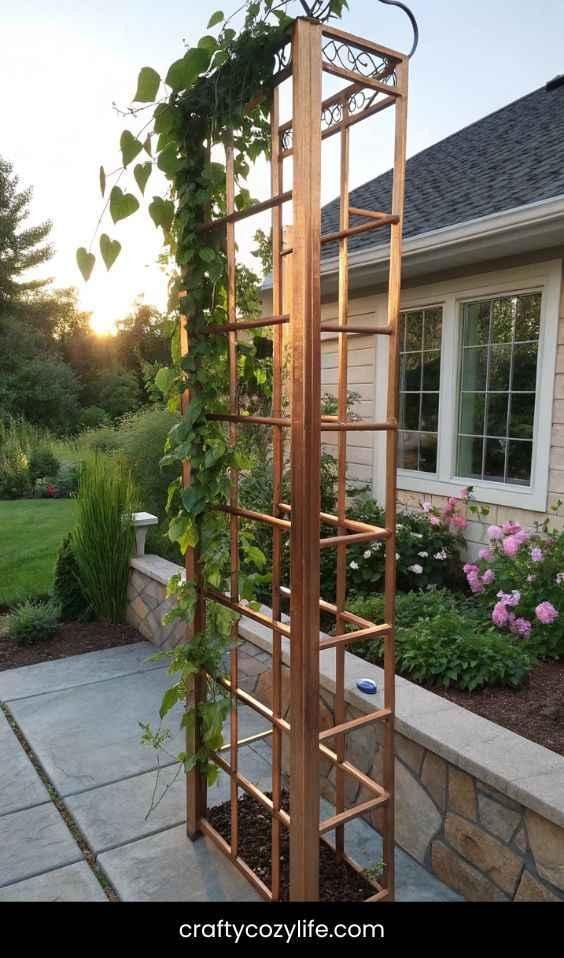 Copper Pipe Trellis for Industrial Chic