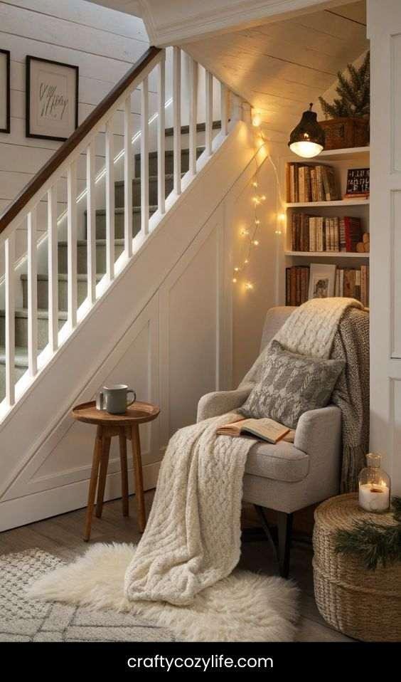 Cozy Up with a Seating Nook Under the Stairs