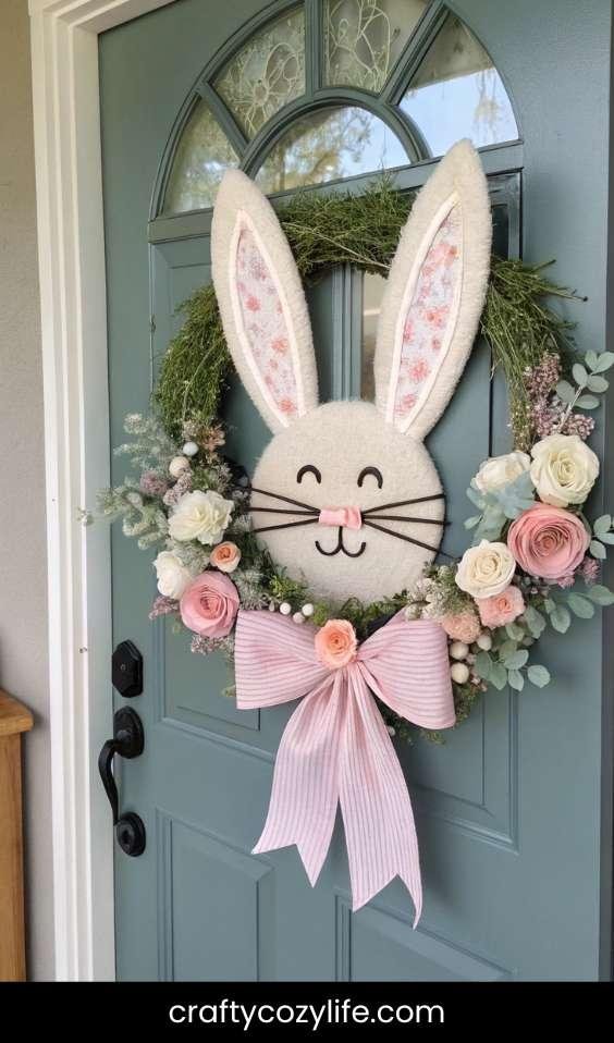 DIY Bunny Wreath for the Door