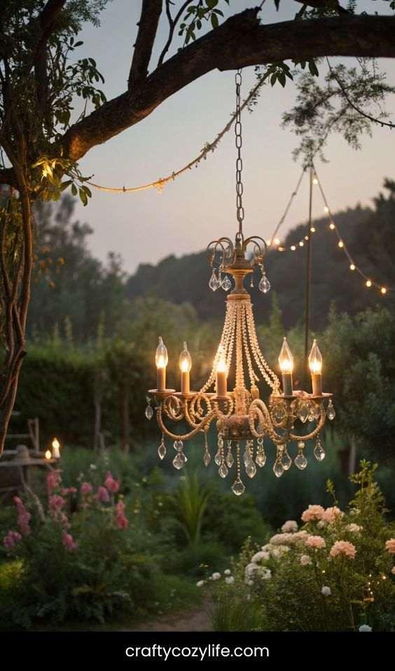 DIY Chandelier for the Garden