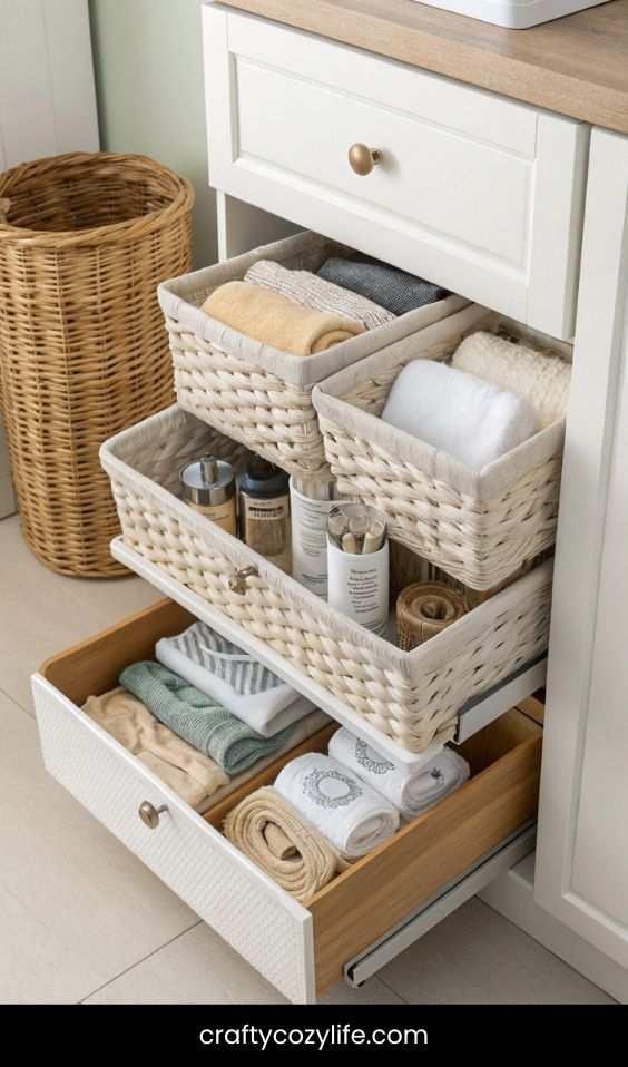 DIY Dollar Tree Basket Drawer Organizers