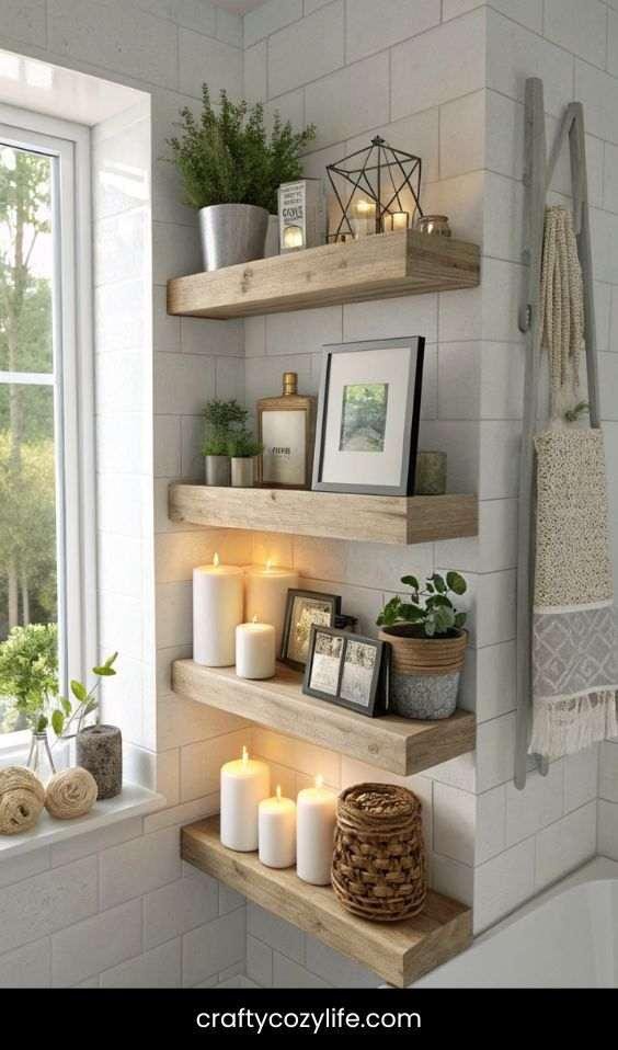 DIY Floating Shelf with Dollar Tree Picture Frames