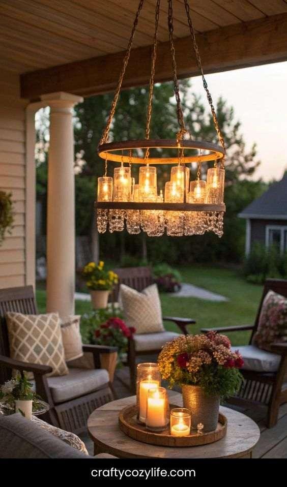 DIY Hanging Candle Chandelier