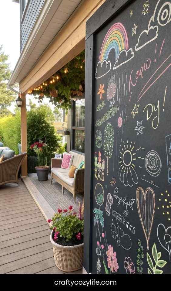 DIY Outdoor Chalkboard Wall
