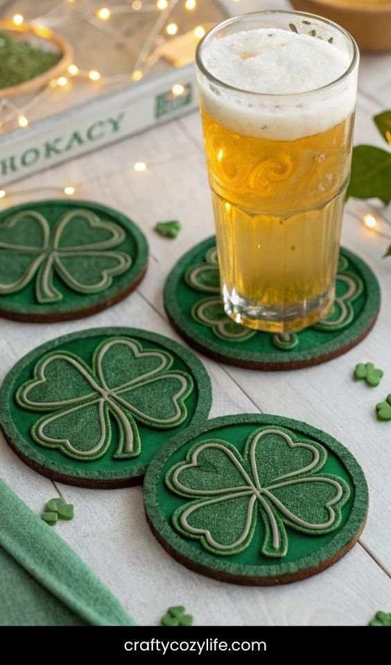 DIY Shamrock Coasters