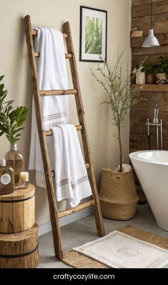 Install a Stylish Towel Ladder