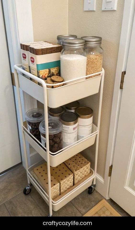 Keep a Rolling Cart for Extra Storage