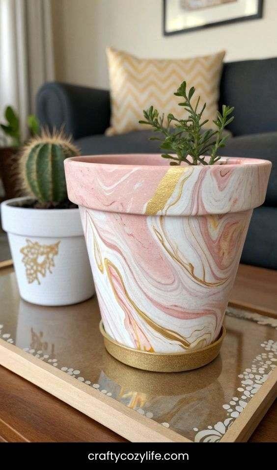 Marbled Clay Pots