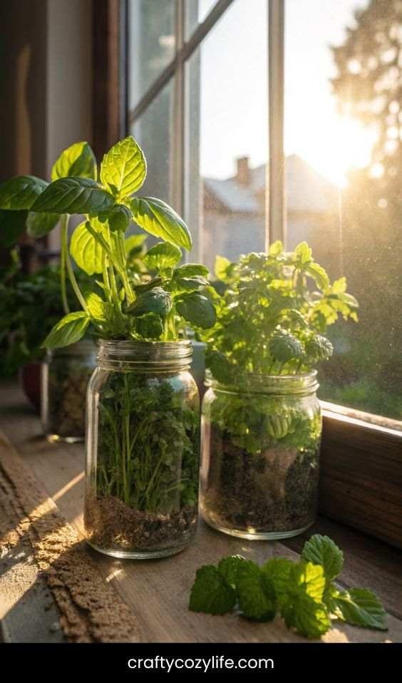 Mason Jar Herb Garden