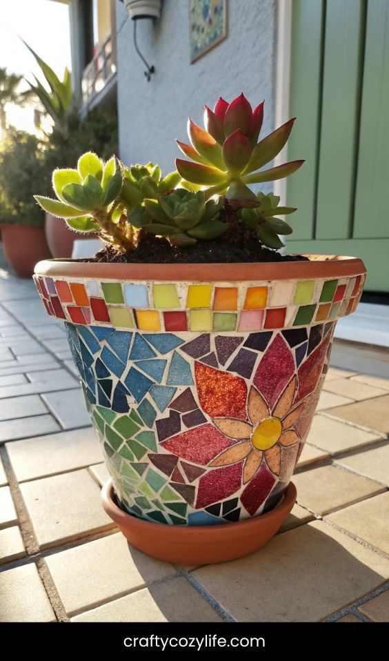 Mosaic-Inspired Pots