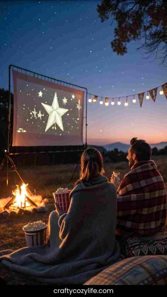 Outdoor Movie Night Setup 