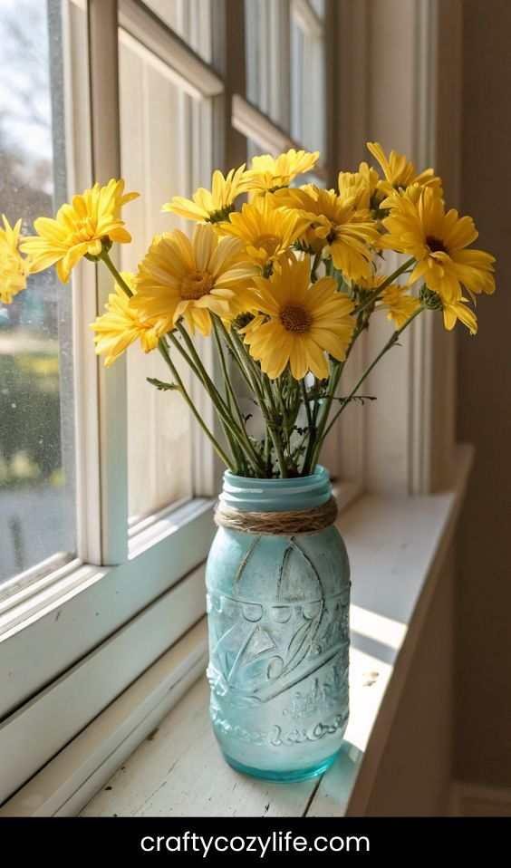 Painted Mason Jar Vases