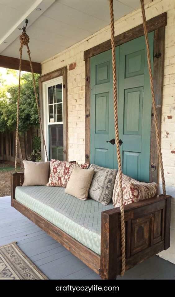 Reclaimed Door Swing Bed