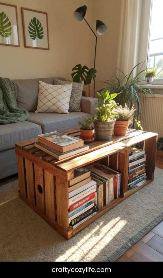 Repurposed Crate Coffee Table