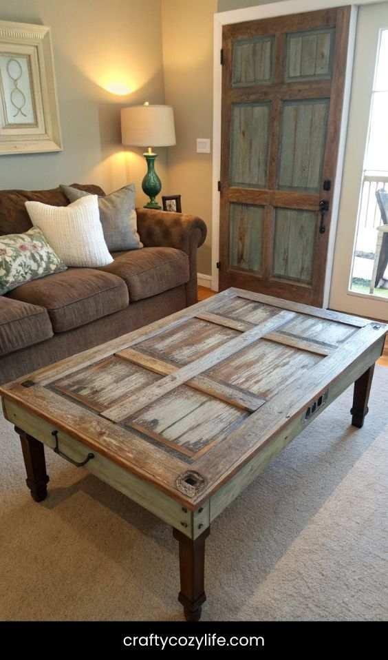 Repurposed Door Coffee Table