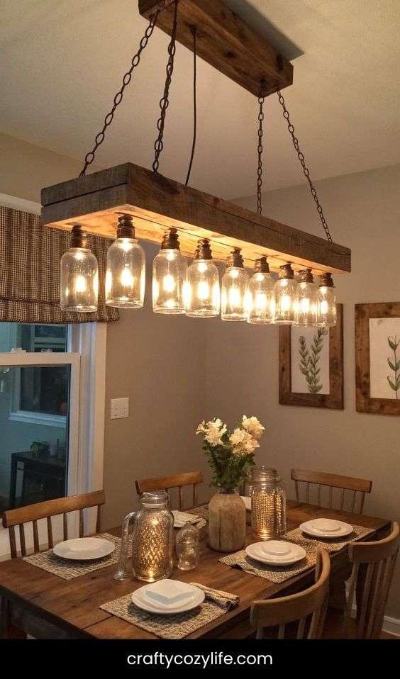 Rustic Mason Jar Chandelier