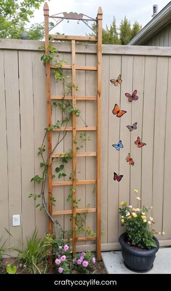 Rustic Wooden Trellis for Cottage Charm
