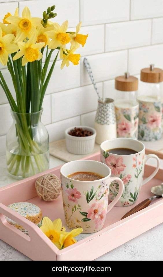 Spring-Themed Coffee Station
