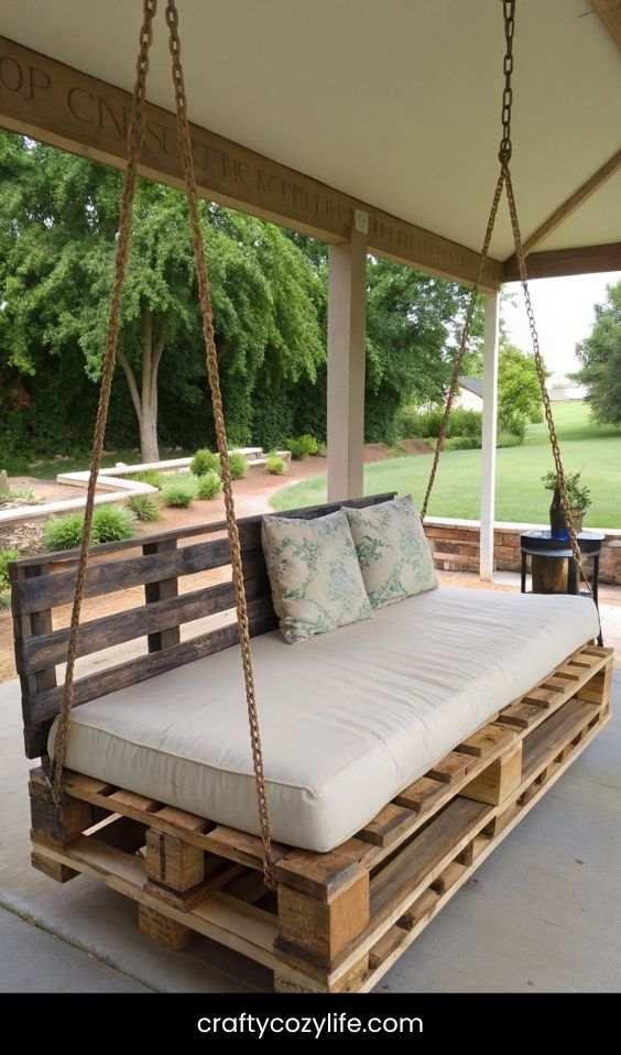 The Upcycled Pallet Swing Bed
