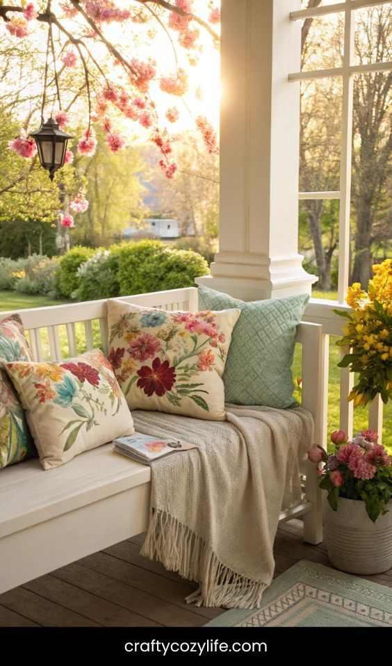 Use Seasonal Pillows on Porch Seating