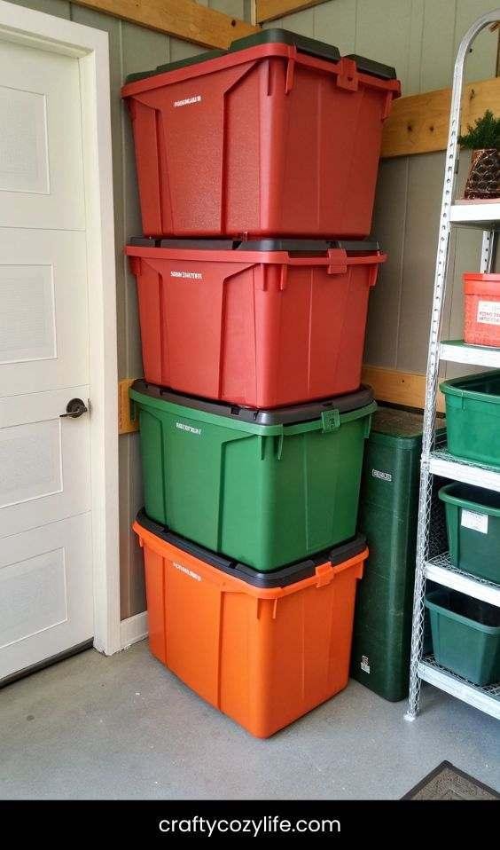 Use Stackable Bins for Seasonal Storage