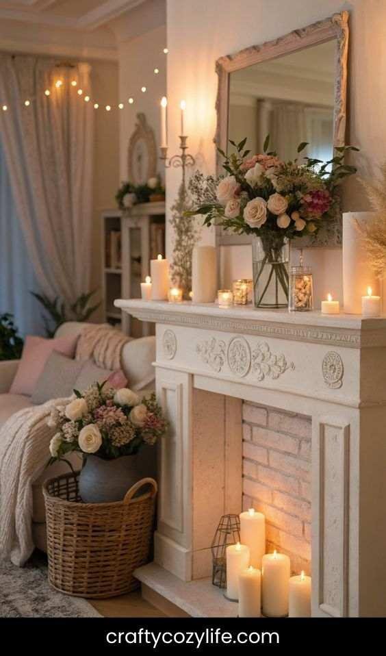 Valentine’s Day Mantel Decor