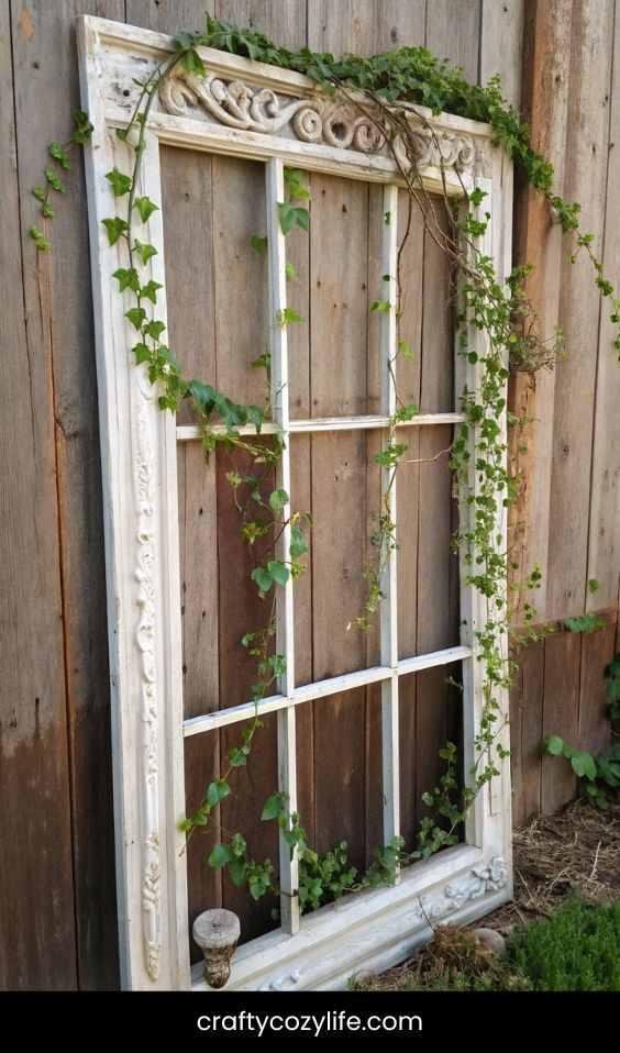 Window Frame Trellis for Vintage Charm