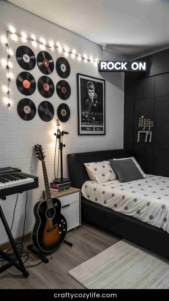A Music-Lover’s Bedroom for the Little Rockstar