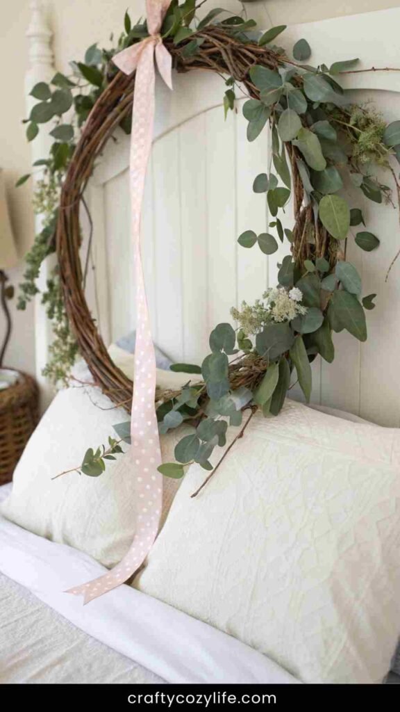 Hang a Spring Wreath Above Your Bed