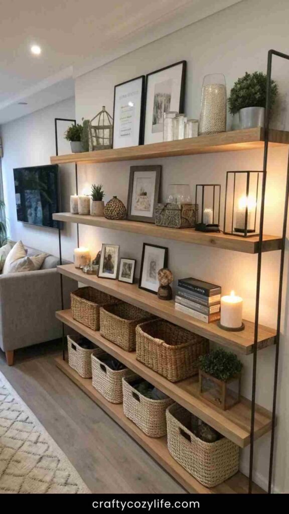 Install Floating Shelves for Chic & Functional Storage