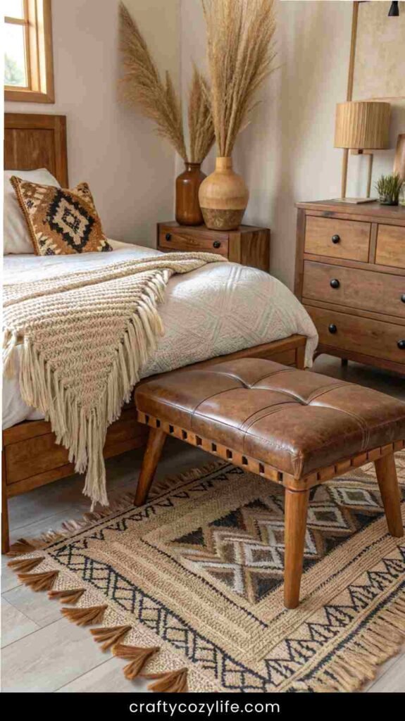 Layer on the Textures – Woven, Leather & Rustic Elements