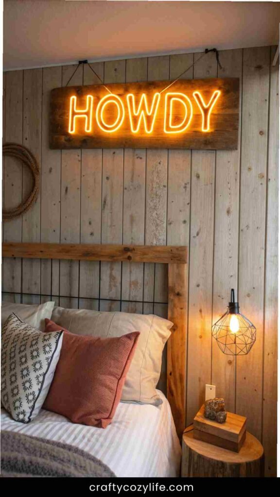 Neon Cowboy Signs for a Modern Western Twist